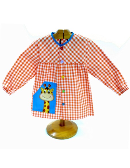 Comprar Bata infantil naranja con botones Jirafa