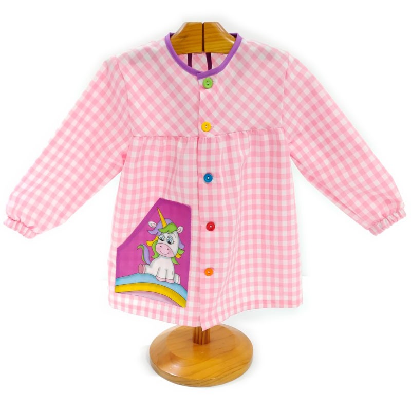 Comprar Bata infantil rosa con botones Unicornio