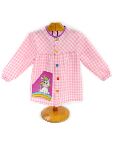 Comprar Bata infantil rosa con botones Unicornio