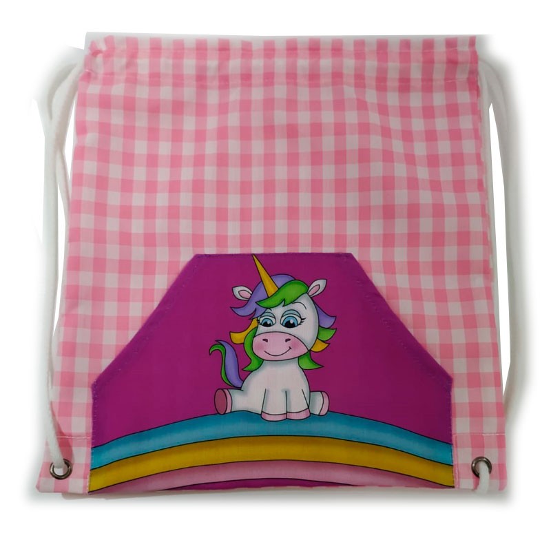 Comprar Saquito Mochila rosa para el almuerzo Unicornio