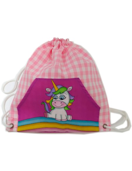 Comprar Saquito Mochila rosa para el almuerzo Unicornio