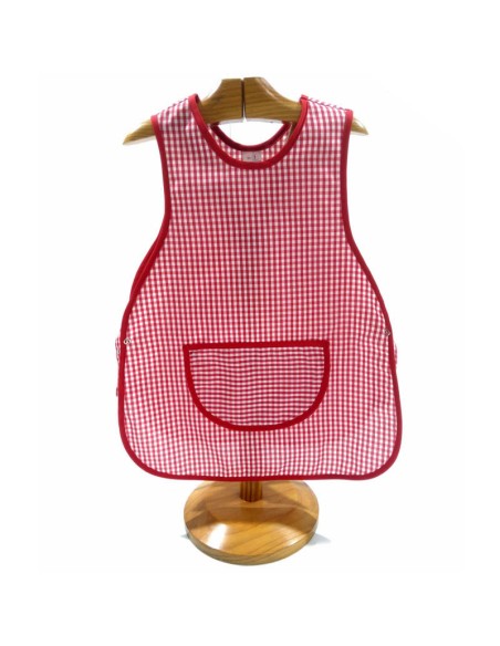 Comprar Bata escolar sin mangas Vichy rojo