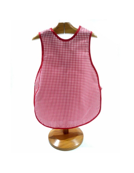 Comprar Bata escolar sin mangas Vichy rojo