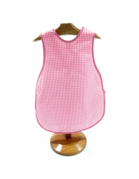 Comprar Bata escolar sin mangas Vichy rosa