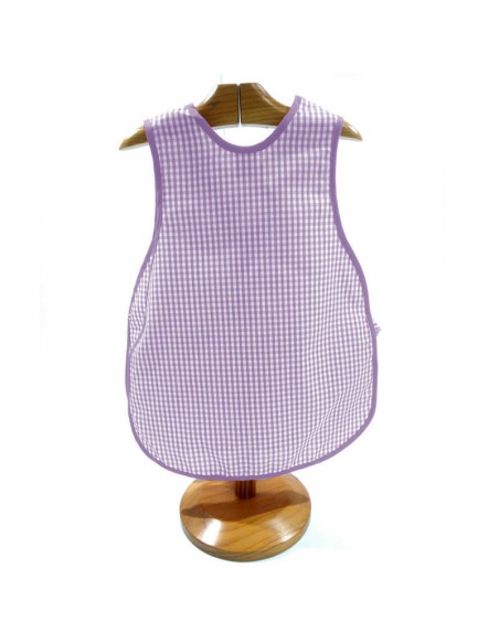 Comprar Bata escolar sin mangas Vichy lila