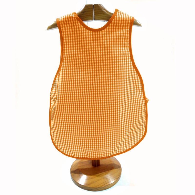 Comprar Bata escolar sin mangas Vichy naranja