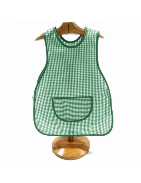 Comprar Bata escolar sin mangas Vichy verde
