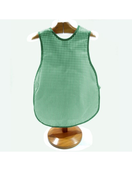 Comprar Bata escolar sin mangas Vichy verde