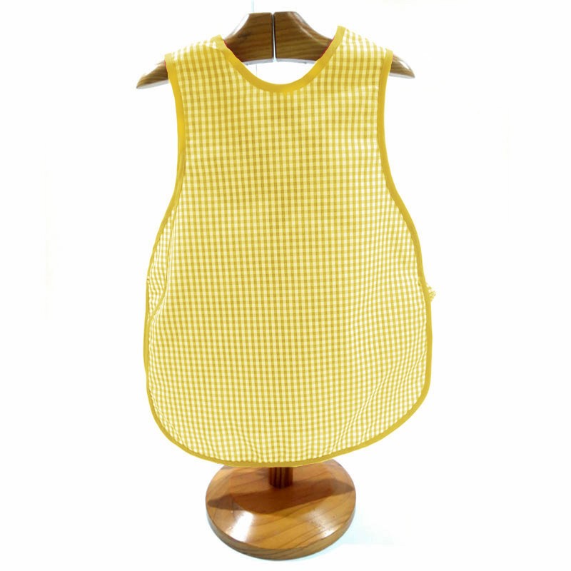 Comprar Bata escolar sin mangas Vichy amarillo