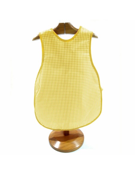 Comprar Bata escolar sin mangas Vichy amarillo