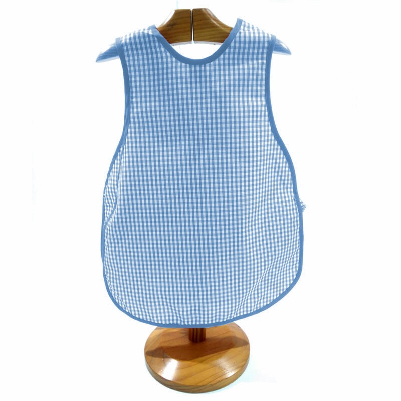 Comprar Bata escolar sin mangas Vichy azul celeste