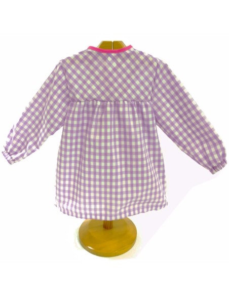 Comprar Bata infantil lila con botones y dibujo espacial