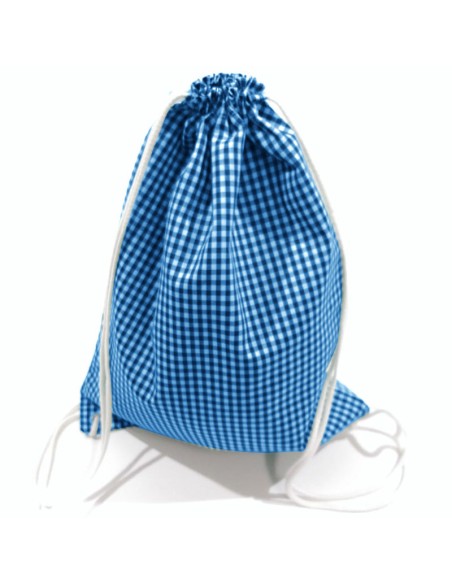 Comprar Mochila para muda estampada de cuadros azul marino