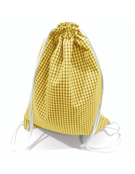 Comprar Mochila para muda estampada de cuadros amarilla Comprar Mochila para muda estampada de cuadros amarilla