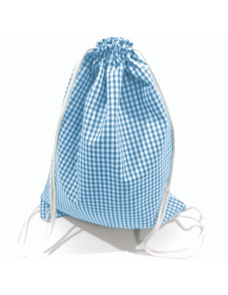 Comprar Mochila para muda estampada de cuadros azul celeste Comprar Mochila para muda estampada de cuadros azul celeste