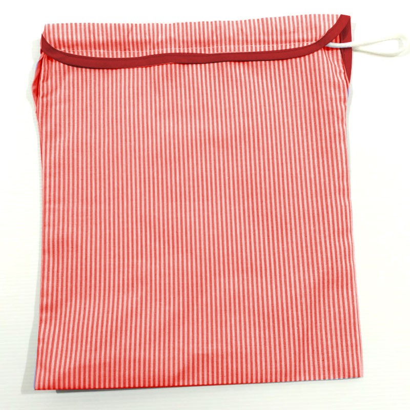 Comprar Saquito escolar rayas rojas para la merienda