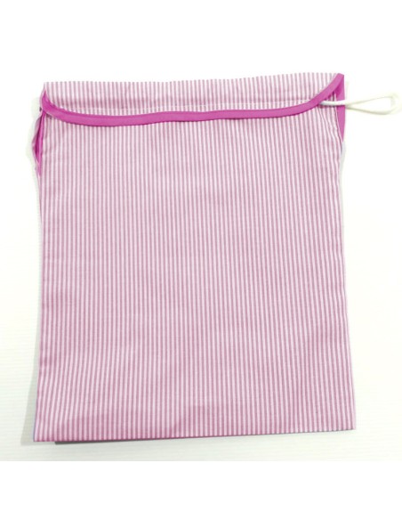 Comprar Saquito escolar rayas rosa para la merienda