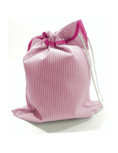 Comprar Saquito escolar rayas rosa para la merienda