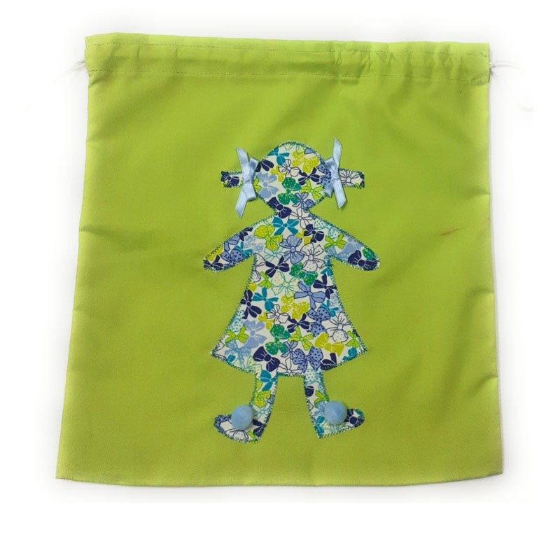 Comprar Bolsa escolar para almuerzo silueta de una niña con coletas