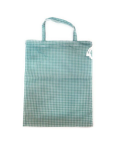 Comprar Bolsa para muda con asas cuadros verdes Comprar Bolsa para muda con asas cuadros verdes
